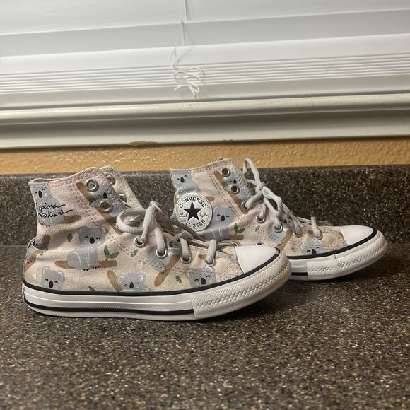 Converse All Star Little Kids 2 Multi Color High Top Lace Up Sneaker Koala Bears - Picture 4 of 12
